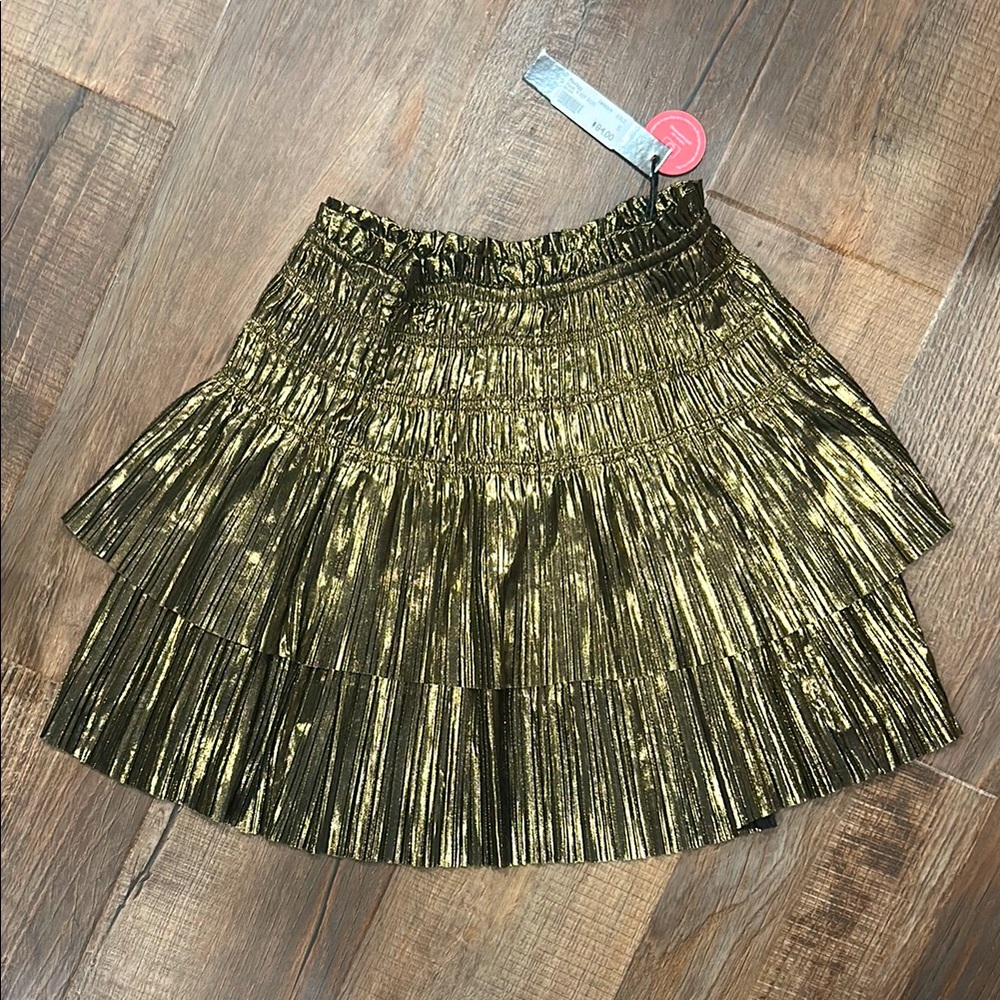 Mixologie Shimmering Gold Mini Skirt